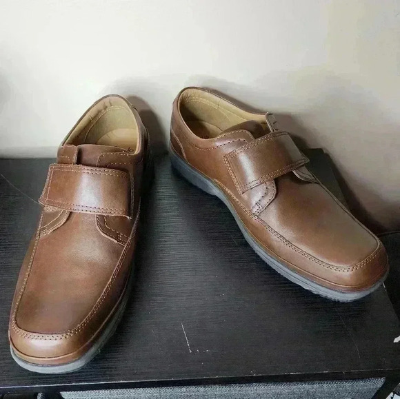 Clarks Mens SHOES Brown Tan SWIFT TURN COMFY Leather US 14W - Picture 1 of 6